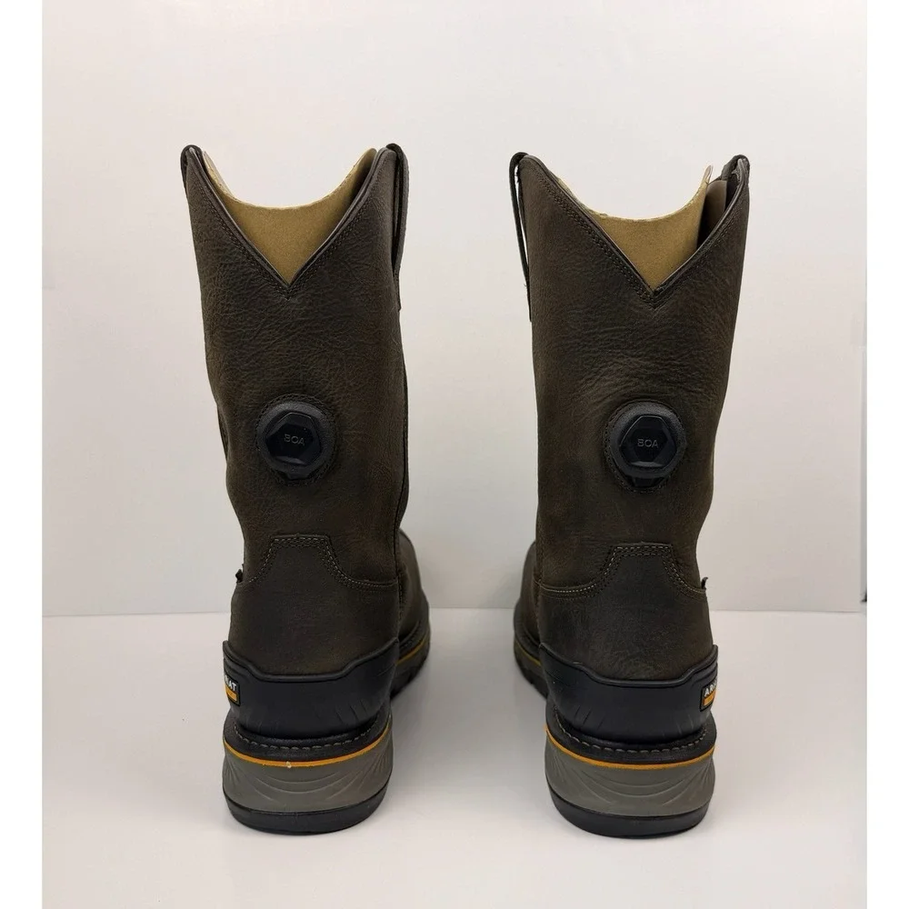ARIAT Stump Jumper Pull On BOA‎ H20 Comp Toe Men's Size 14 Iron Coffee